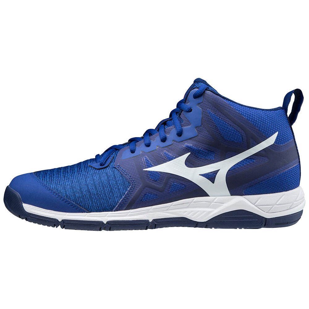 Damske Volejbalove Tenisky Mizuno Wave Supersonic 2 Mid Modre/Biele/Ruzove Vypredaj JPUG24381